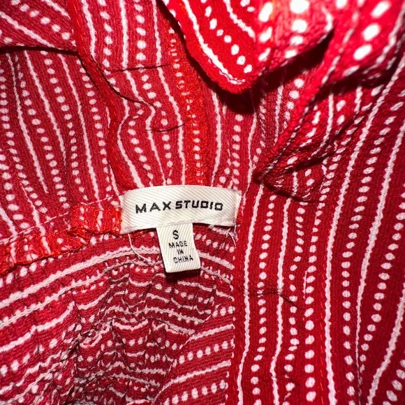 Max Studio Red and White Striped jumpsuit - Picture 5 of 5